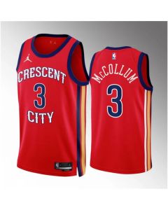 Men's New Orleans Pelicans #3 CJ McCollum Red 2022/23 Statement Edition Stitched Basketball Jersey