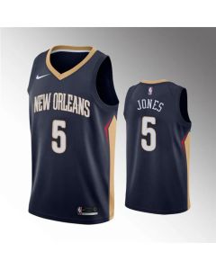 Men's New Orleans Pelicans #5 Herbert Jones Navy Icon Edition Stitched Jersey