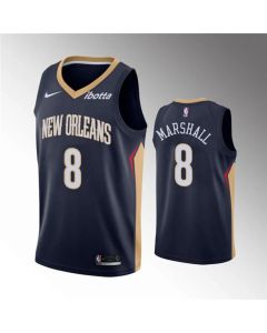 Men's New Orleans Pelicans #8 Naji Marshall Navy Icon Edition Stitched Jersey