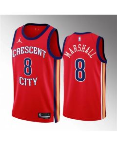 Men's New Orleans Pelicans #8 Naji Marshall Red 2022/23 Statement Edition Stitched Basketball Jersey