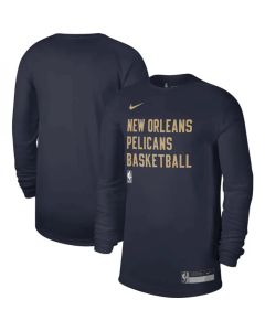 Men's New Orleans Pelicans Navy 2023/24 Legend On-Court Practice Long Sleeve T-Shirt