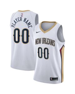 Men's New Orleans Pelicans Nike White 2020/21 Swingman Association Edition Custom Jersey (White)