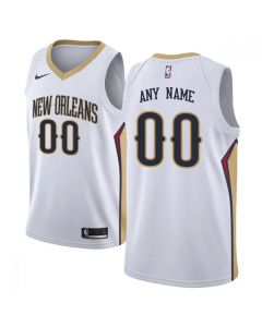 Men's New Orleans Pelicans White Customized Stitched NBA Jersey