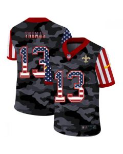 Men's New Orleans Saints #13 Michael Thomas 2020 Camo USA Flag Limited Stitched Jersey