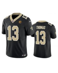 Men's New Orleans Saints #13 Michael Thomas Black 2023 F.U.S.E. With John Madden Patch Vapor Limited Stitched Football Jersey