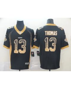 Men's New Orleans Saints #13 Michael Thomas Black Drift Fashion Color Rush Limited Stitched NFL Jersey