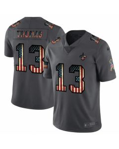 Men's New Orleans Saints #13 Michael Thomas Grey 2019 Salute To Service USA Flag Fashion Limited Stitched NFL Jersey