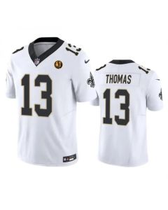Men's New Orleans Saints #13 Michael Thomas White 2023 F.U.S.E. With John Madden Patch Vapor Limited Stitched Football Jersey