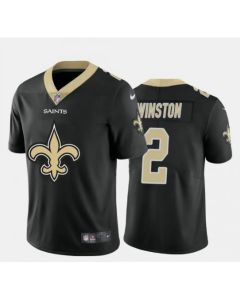 Men's New Orleans Saints #2 Jameis Winston Black 2020 Team Big Logo Limited Stitched Jersey
