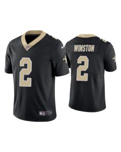 Men's New Orleans Saints #2 Jameis Winston Black Vapor Untouchable Limited Stitched Jersey