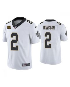 Men's New Orleans Saints 2022 #2 Jameis Winston White With 4-star C Patch Vapor Untouchable Cool Base Stitched Jersey