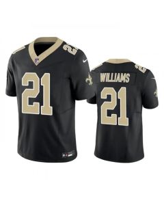 Men's New Orleans Saints #21 Jamaal Williams Black 2023 F.U.S.E. Vapor Untouchable Limited Stitched Jersey