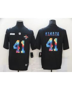Men's New Orleans Saints #41 Alvin Kamara 2020 Black Crucial Catch Limited Stitched Jersey