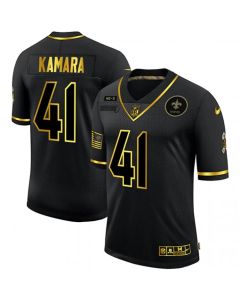 Men's New Orleans Saints #41 Alvin Kamara 2020 Black/Gold Salute To Service Limited Stitched Jersey
