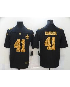 Men's New Orleans Saints #41 Alvin Kamara 2020 Black Leopard Print Fashion Limited Stitched Jersey