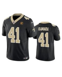 Men's New Orleans Saints #41 Alvin Kamara Black 2023 F.U.S.E. With John Madden Patch Vapor Limited Stitched Football Jersey