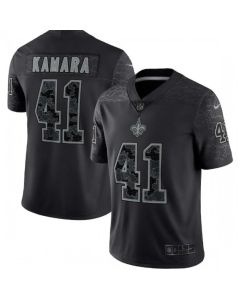 Men's New Orleans Saints #41 Alvin Kamara Black Reflective Limited Stitched Football Jersey