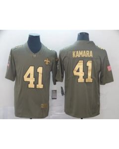Men's New Orleans Saints #41 Alvin Kamara Camo Salute To Service Stitched NFL Gold Jersey