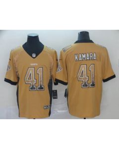Men's New Orleans Saints #41 Alvin Kamara Gold 2019 Drift Fashion Color Rush Limited Stitched NFL Jersey