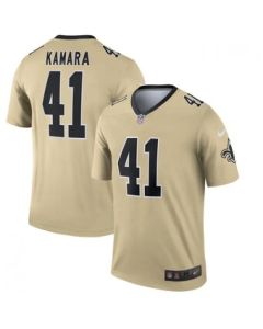 Men's New Orleans Saints #41 Alvin Kamara Gold Inverted Legend Jersey