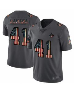 Men's New Orleans Saints #41 Alvin Kamara Grey 2019 Salute To Service USA Flag Fashion Limited Stitched NFL Jersey