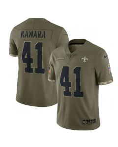Men's New Orleans Saints #41 Alvin Kamara Olive 2022 Salute To Service Limited Stitched Jersey
