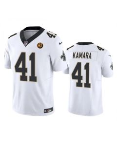 Men's New Orleans Saints #41 Alvin Kamara White 2023 F.U.S.E. With John Madden Patch Vapor Limited Stitched Football Jersey