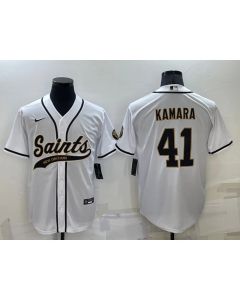 Men's New Orleans Saints #41 Alvin Kamara White Cool Base Stitched Baseball Jersey