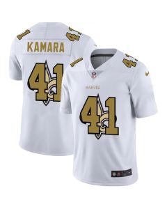 Men's New Orleans Saints #41 Alvin Kamara White Shadow Logo Limited Stitched Jersey