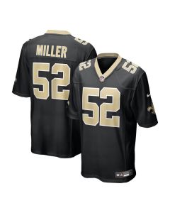 Men's New Orleans Saints #52 Christen Miller Black 2026 NFL Draft Game Jersey (Black)