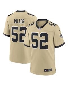 Men's New Orleans Saints #52 Christen Miller Gold 2026 NFL Draft Game Jersey (Gold)