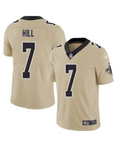 Men's New Orleans Saints #7 Taysom Hill Gold Inverted Legend Stitched NFL Jersey