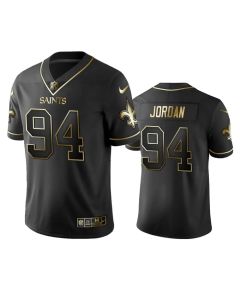 Men's New Orleans Saints #94 Cameron Jordan Black 2019 Golden Edition Limited Stitched NFL Jersey
