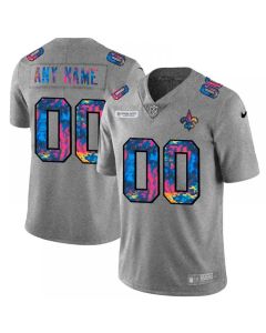 Men's New Orleans Saints ACTIVE PLAYER Custom 2020 Grey Crucial Catch Limited Stitched Jersey