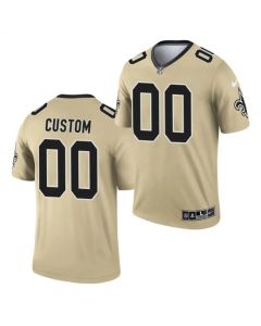 Men's New Orleans Saints ACTIVE PLAYER Custom 2021 Gold Inverted Legend Stitched Jersey