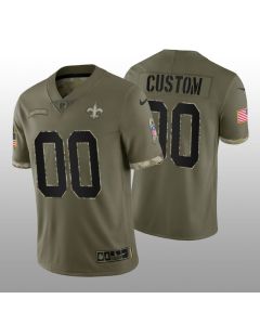 Men's New Orleans Saints ACTIVE PLAYER Custom Olive 2022 Salute To Service Limited Stitched Jersey