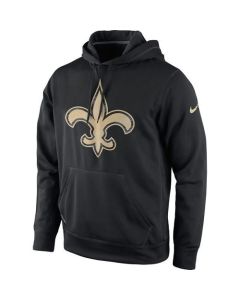 Men's New Orleans Saints Black Warp Performance Pullover Hoodie