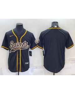 Men's New Orleans Saints Blank Black Cool Base Stitched Baseball Jersey