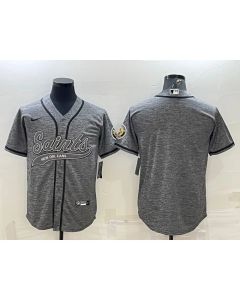 Men's New Orleans Saints Blank Grey With Patch Cool Base Stitched Baseball Jersey