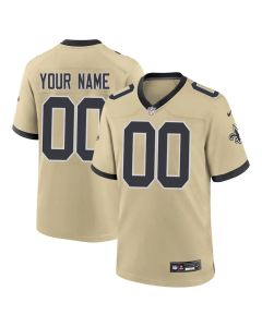 Men's New Orleans Saints Custom Gold Alternate Gameday Golds Alternate Vapor F.U.S.E. Limited Jersey (Gold)
