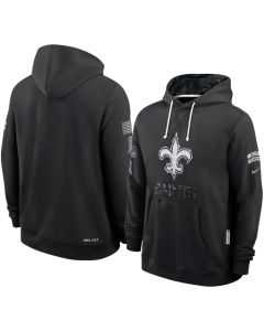Men's New Orleans Saints Nike Black 2026 Salute to Service Sideline Dri-FIT Pullover Hoodie