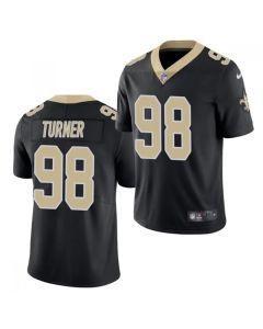 Men's New Orleans Saints Saints #98 Payton Turner 2021 Black NFL Draft Vapor Untouchable Limited Stitched Jersey