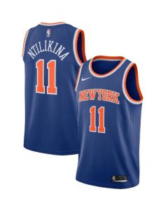 Men's New Yok Knicks #11 Frank Ntilikina Blue Swingman Icon Edition Jersey