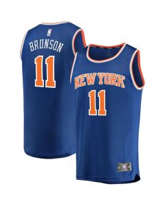 Men's New Yok Knicks #11 Jalen Brunson Blue Icon Edition Stitched Basketball Jersey