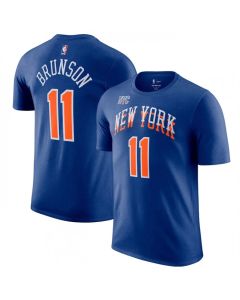 Men's New Yok Knicks #11 Jalen Brunson Blue2023/24 City Edition Name & Number T-Shirt