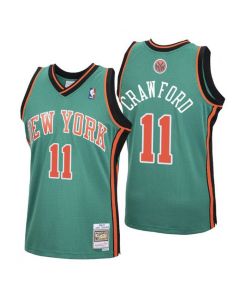 Men's New Yok Knicks #11 Jamal Crawford 2006-07 Green Swingman Stitched Jersey