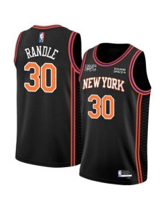 Men's New Yok Knicks #30 Julius Randle 2021/2022 75th Anniversary Black Stitched Jersey