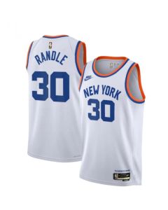 Men's New Yok Knicks #30 Julius Randle 2021/2022 White City Edition Stitched Jersey (White)