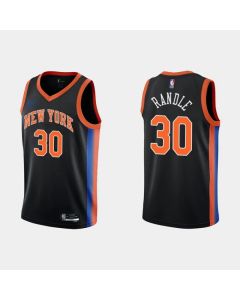 Men's New Yok Knicks #30 Julius Randle 2022-23 Black City Edition Stitched Basketball Jersey