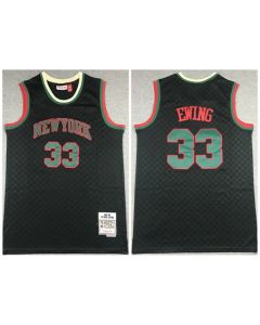 Men's New Yok Knicks #33 Patrick Ewing Black Throwback Stitched Jersey